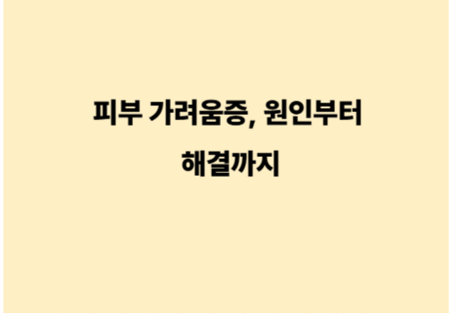 피부 가려움증, 원인부터 해결까지