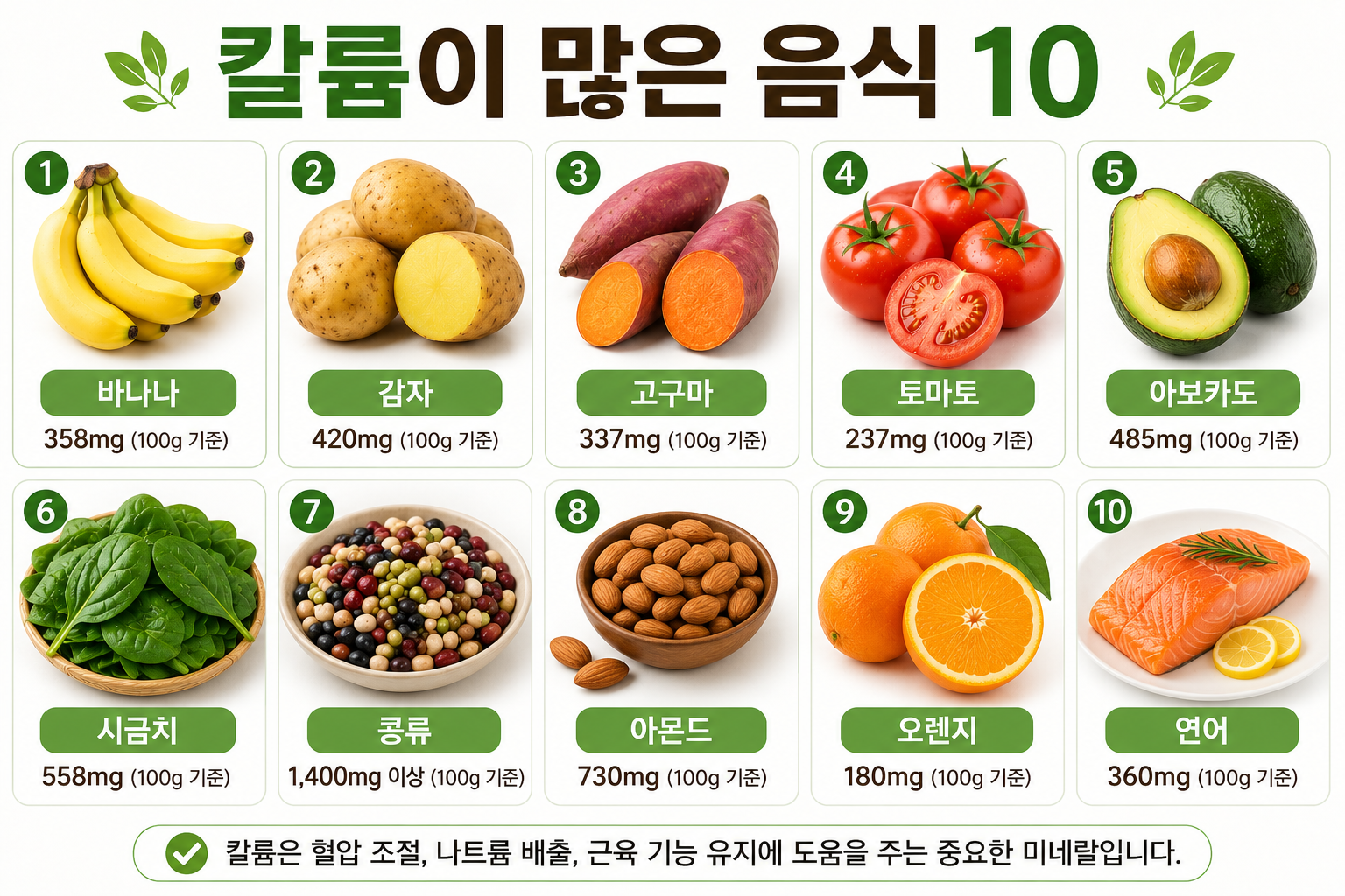 칼륨이 많은 음식