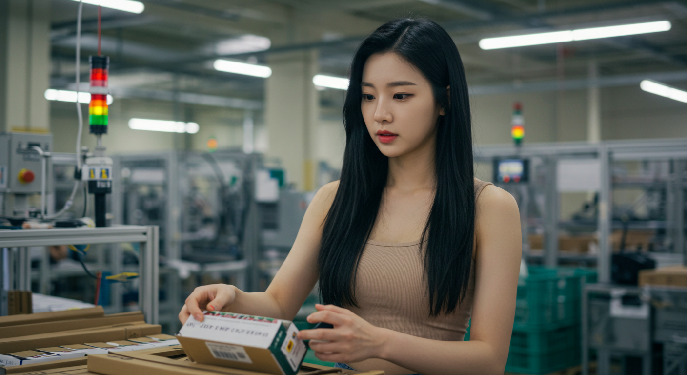 공장에서 일하는 여성