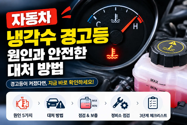 자동차 냉각수 경고등 원인 5가지와 안전한 대처법