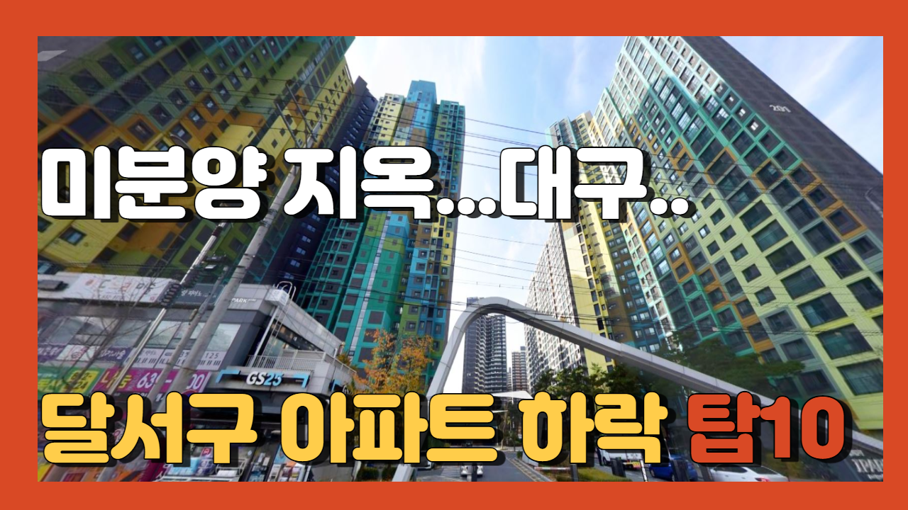 미분양 대구 달서구 달성군 아파트 시세 하락