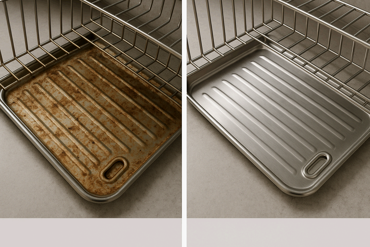 주방 식기건조대 물받이 청소와 악취 제거 방법