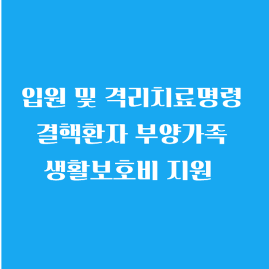 입원 및 격리치료명령 결핵환자 부양가족생활보호비 지원