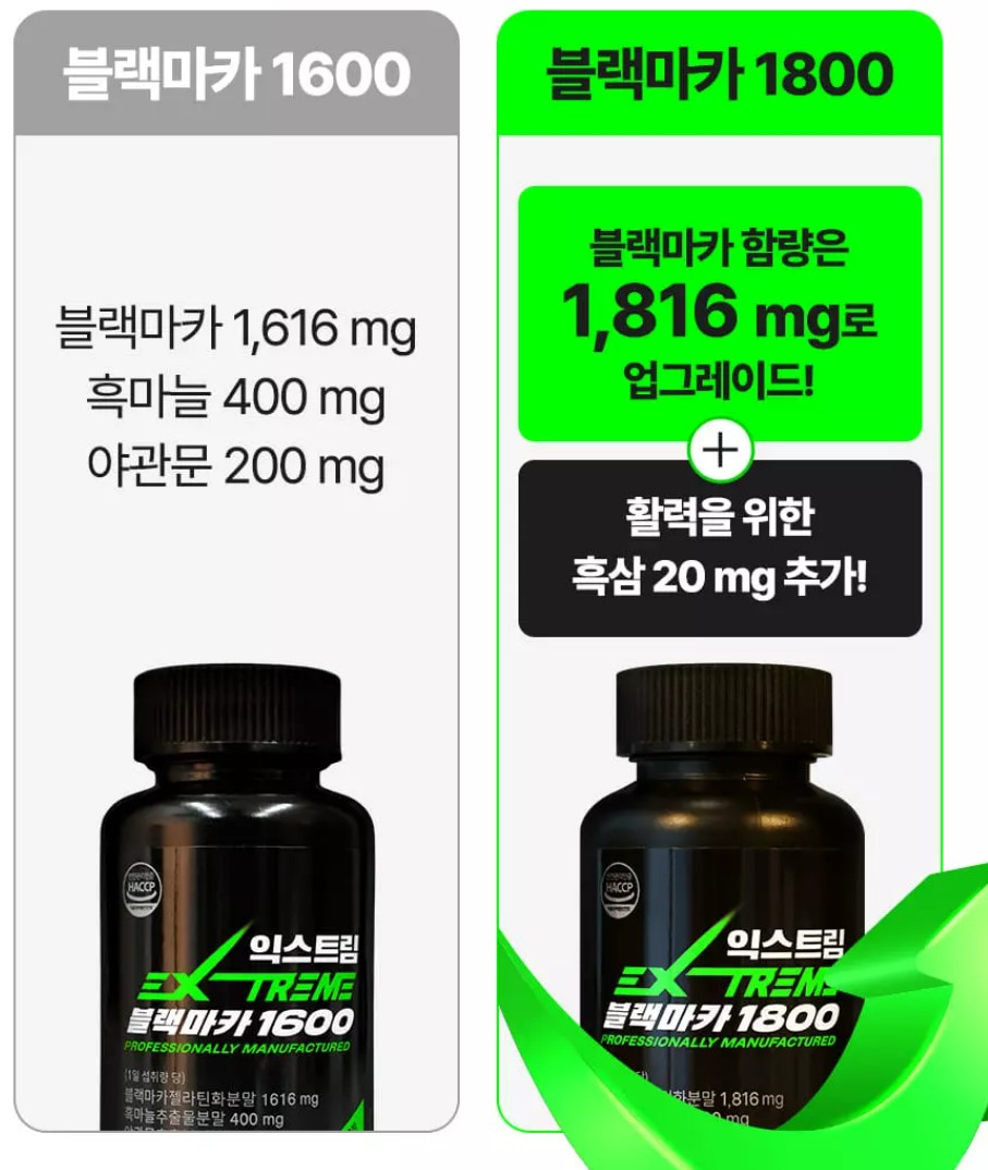 익스트림 블랙마카 1800 효능효과 부작용 복용법 총정리