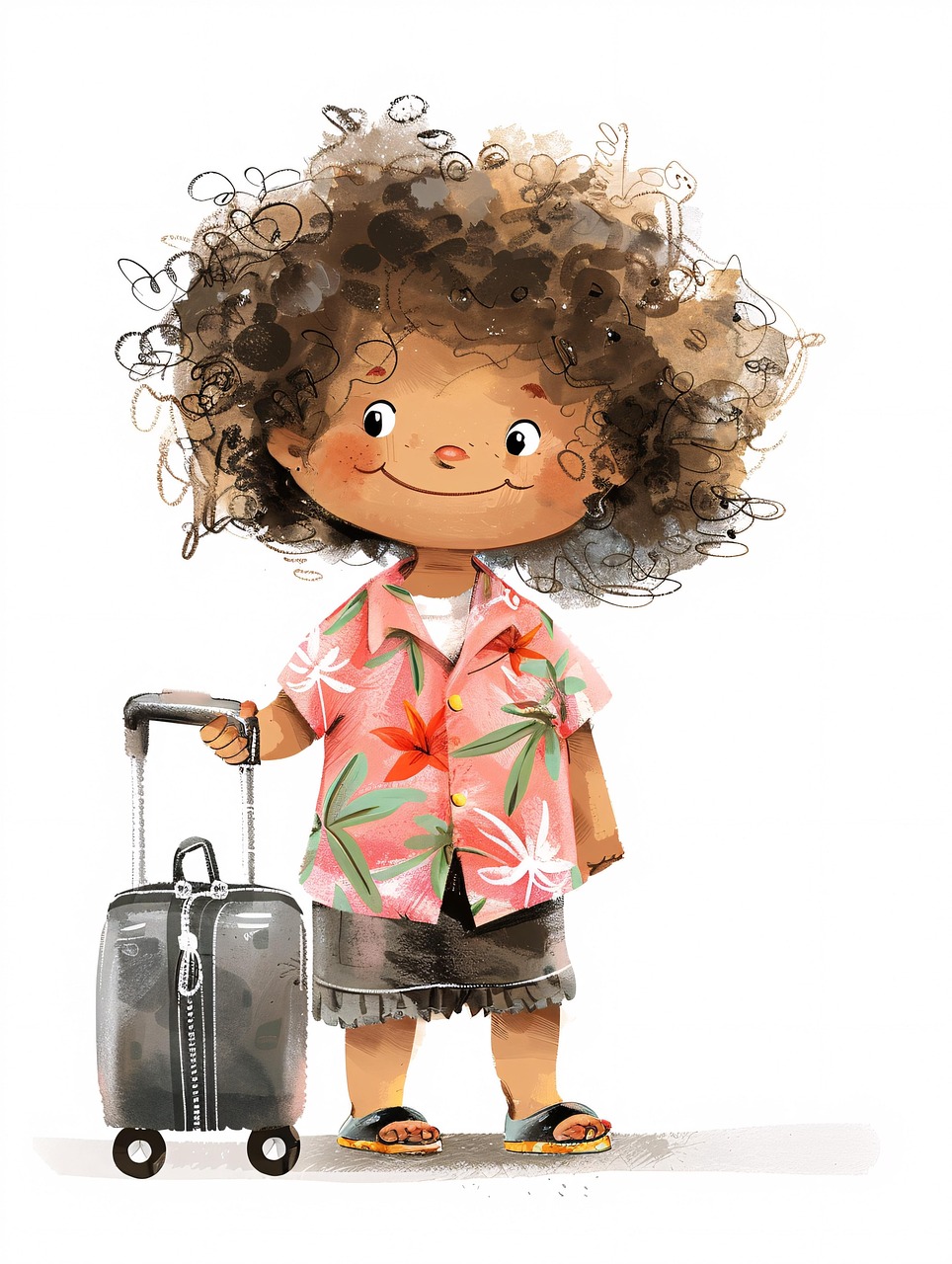 여행 갈 준비 하고 서있는 모습