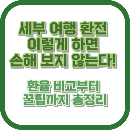 세부 여행 환전, 이렇게 하면 손해 보지 않는다! 환율 비교부터 꿀팁까지 총정리