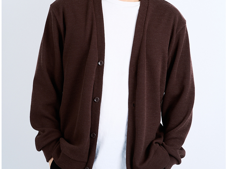  봄철 남성 의류 추천 BEST 5 - ELLEXTI 리브드 코듀로이 루즈핏 니트 카디건