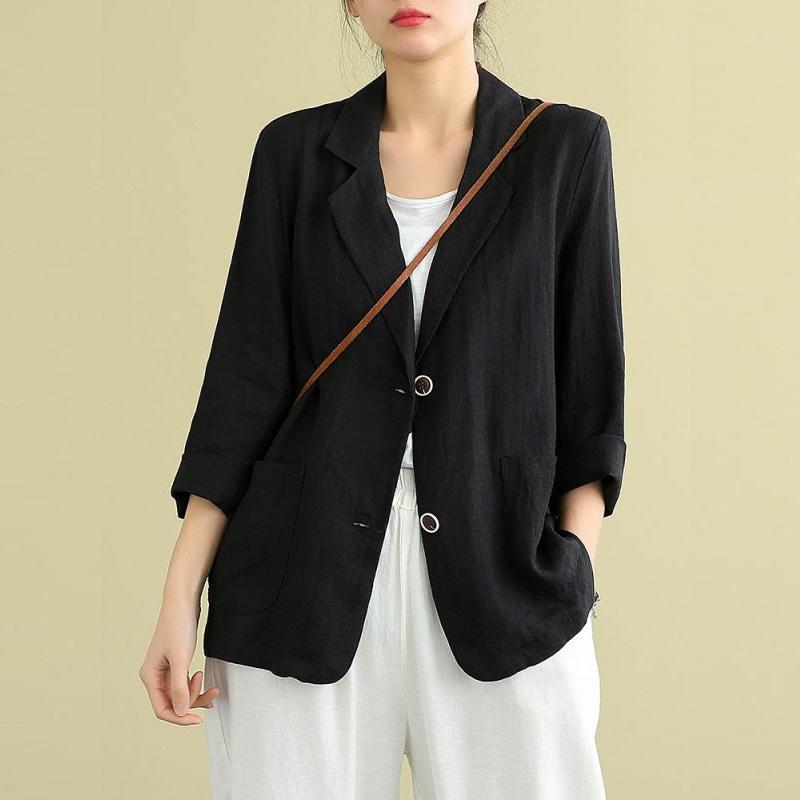 XMMJK003 여성 빅사이즈 봄여름 오버핏 린넨 정장자켓