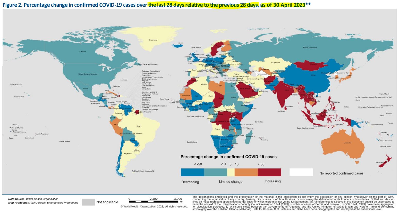 코로나 발병 및 사망자 증가율 세계지도