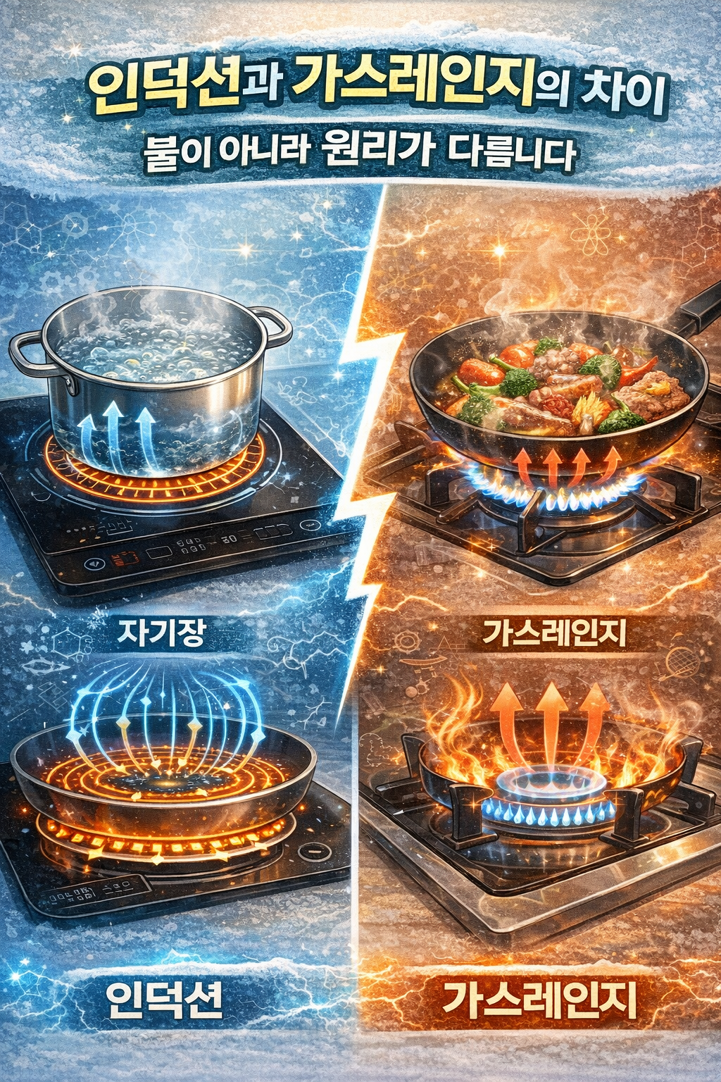 인덕션과 가스레인지의 차이, 불이 아니라 원리가 다릅니다