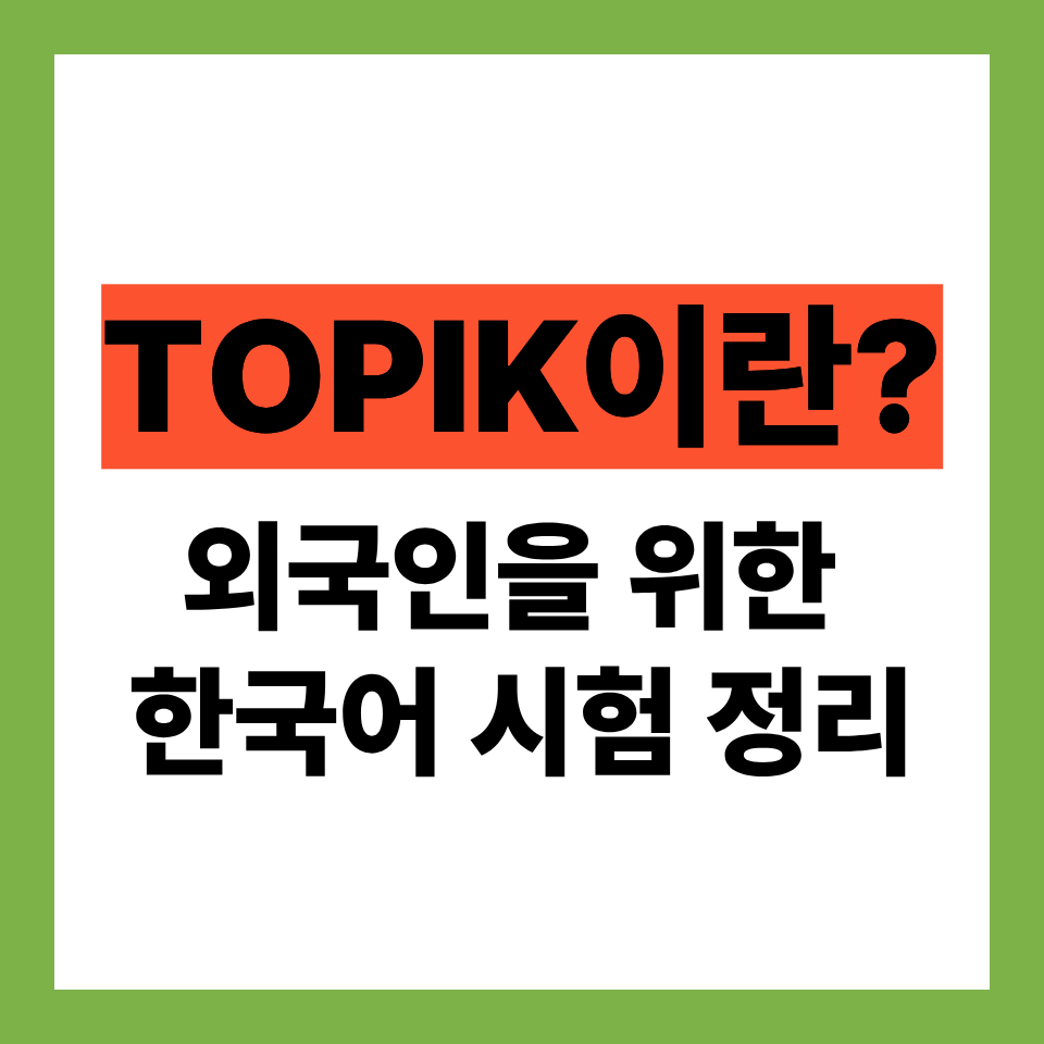 TOPIK이란 무엇인가
