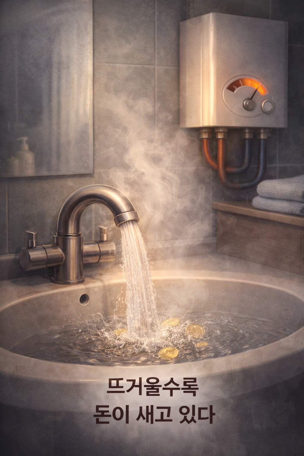 보일러 온수를 과도하게 데워 찬물과 섞는 과정에서 가스비가 낭비