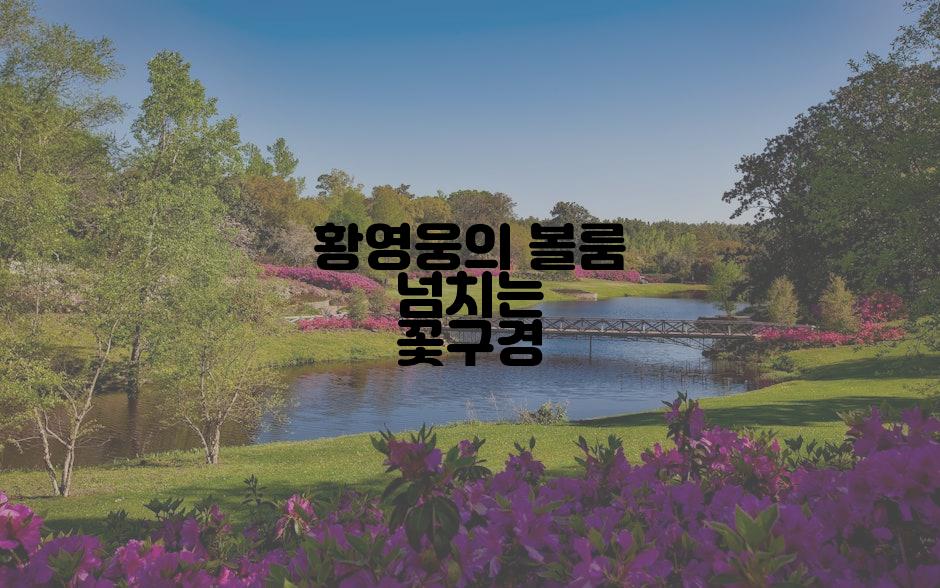 황영웅의 볼룸 넘치는 꽃구경