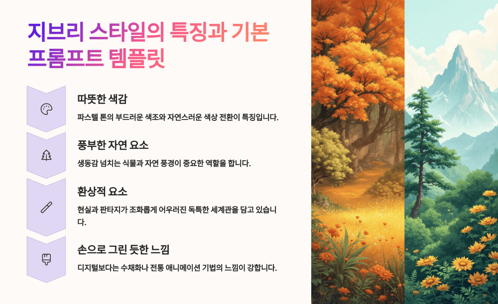 지브리 스타일의 특징과 기본 프롬프트 템플릿