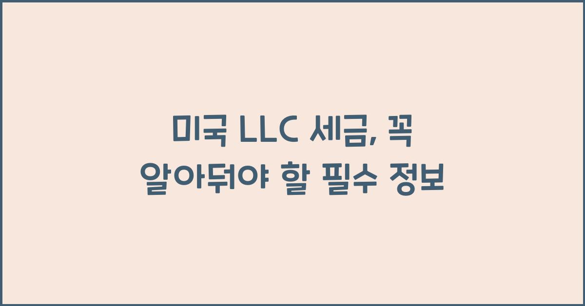 미국 llc 세금