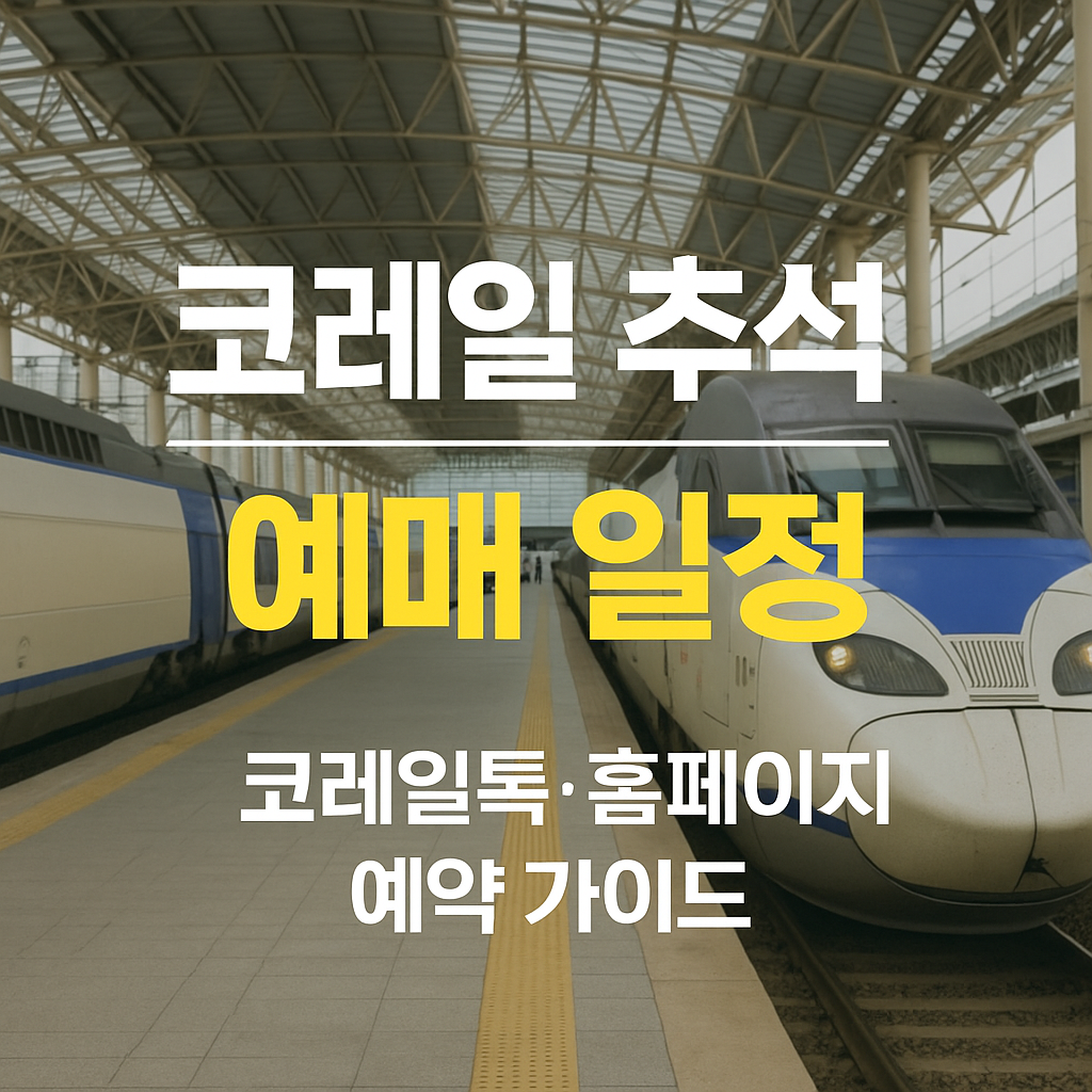 2025 추석 승차권 예매 일정 공개|코레일톡·홈페이지 예약 가이드
