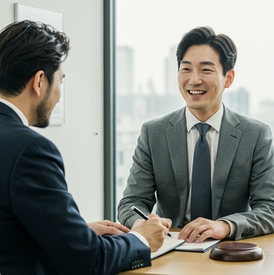 의뢰인과 상담중인 변호사의 모습