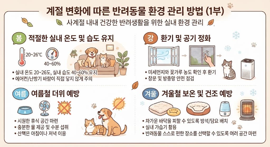 계절 변화에 따른 반려동물 환경 관리 방법