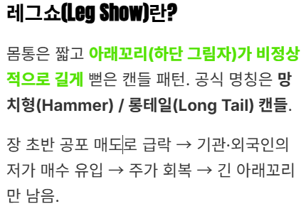 주식 레그쇼 뜻