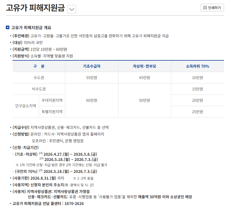 고유가 피해지원금_행정안전부 발췌