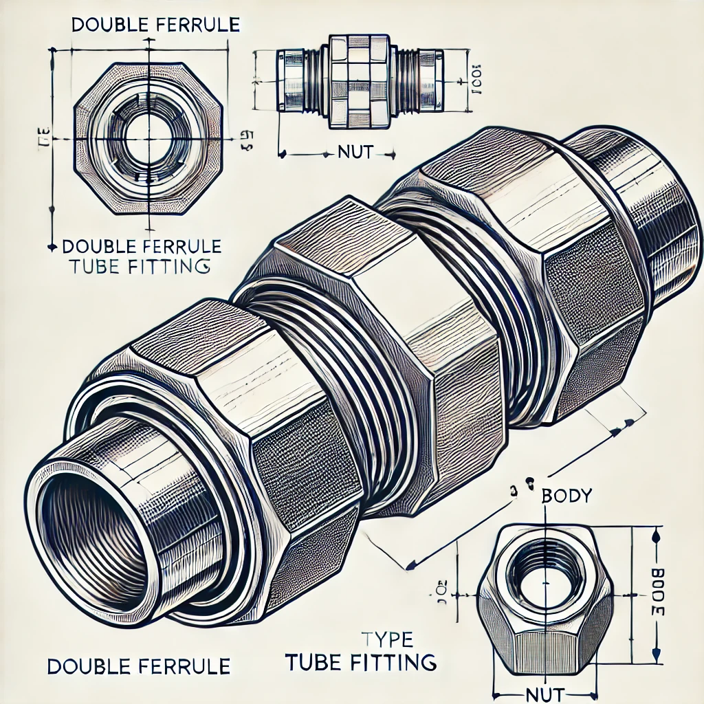 가장 보편적인 LOK 타입의 피팅. 반도체에서 특히 주로사용된다