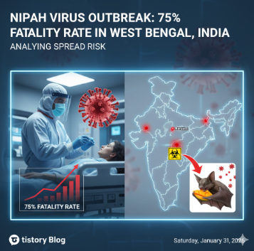치명률 75% 니파 바이러스, 인도 서벵골 발생 현황과 전파 위험성 분석