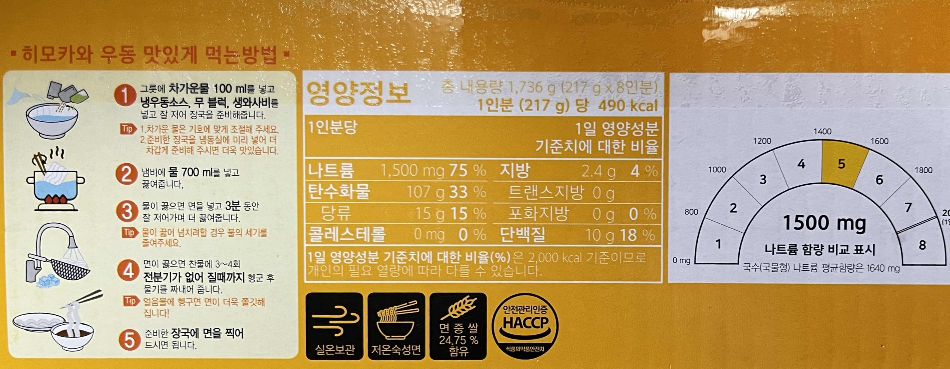 히모카와 우동 밀키트 박스의 먹는 방법과 영양정보