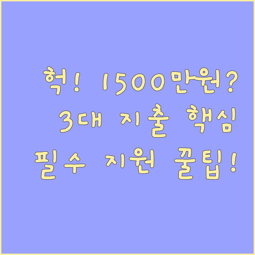 장례 비용 1,500만원! 3대 지출..