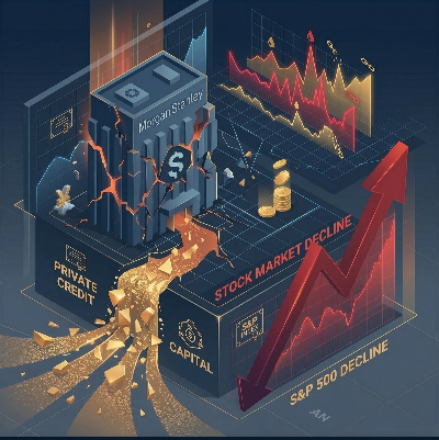 금융기관 사모대출 불안과 증시 하락의 연결고리 (Link between private credit instability and stock market decline)