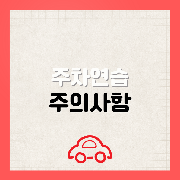 주차 연습 주의사항