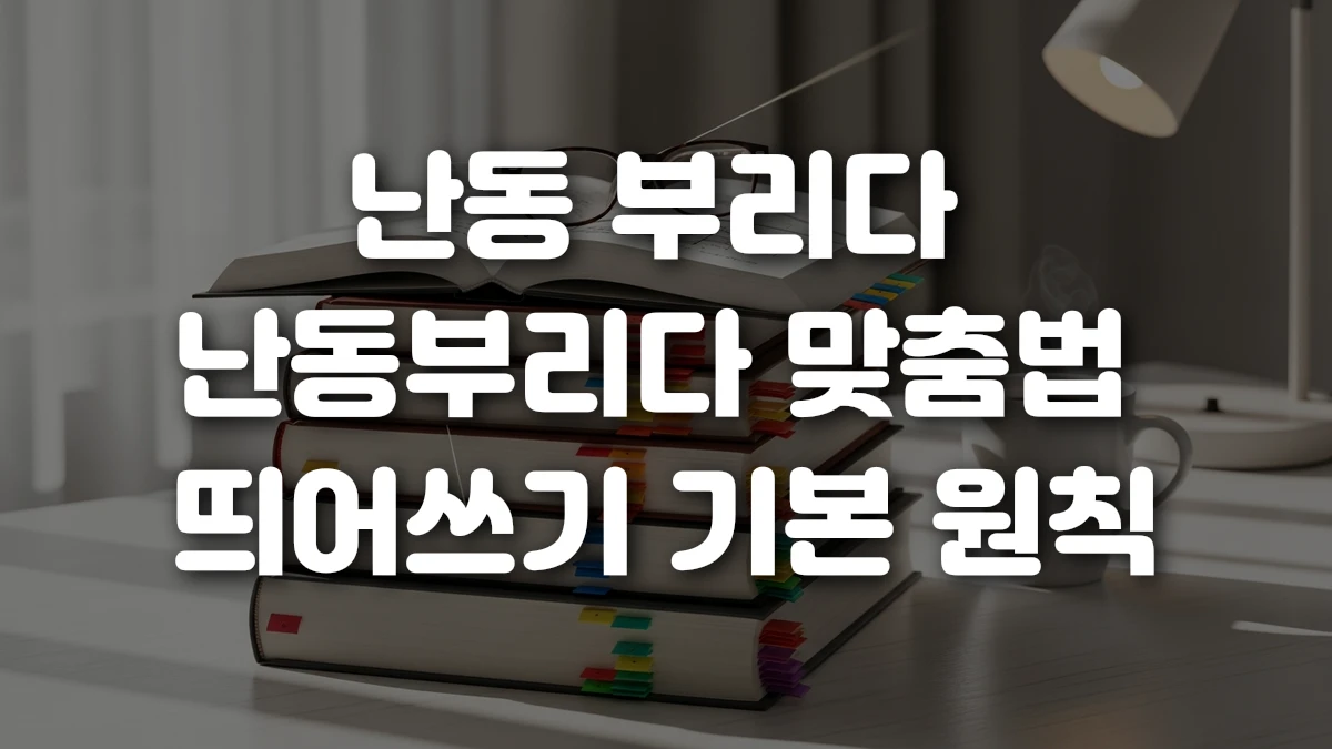 난동 부리다 난동부리다 맞춤법 띄어쓰기 기본 원칙