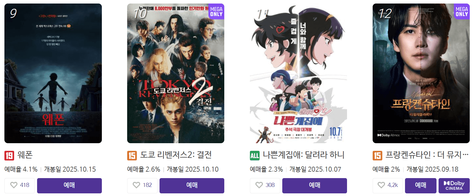 이번 주 상영작들은 애니메이션