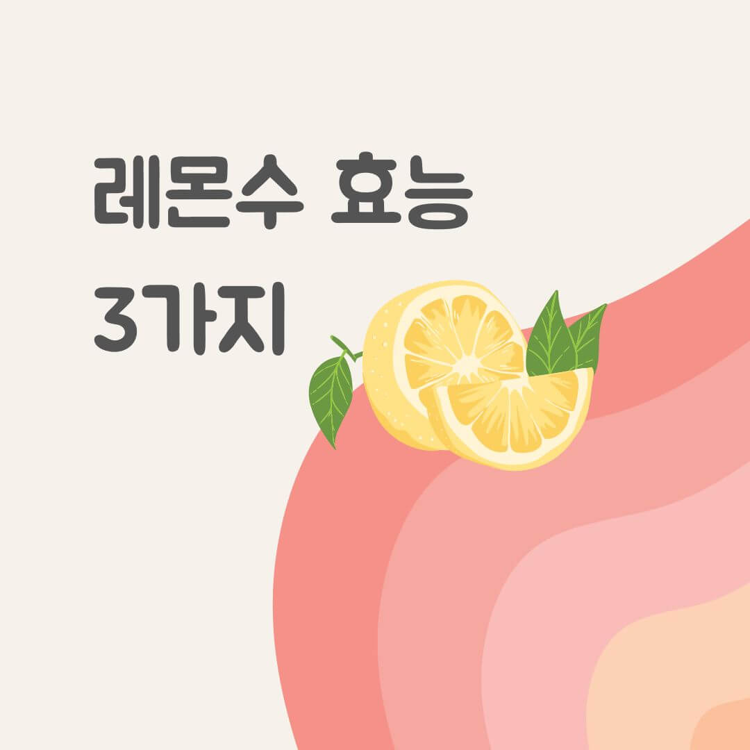 레몬수 효능 3가지