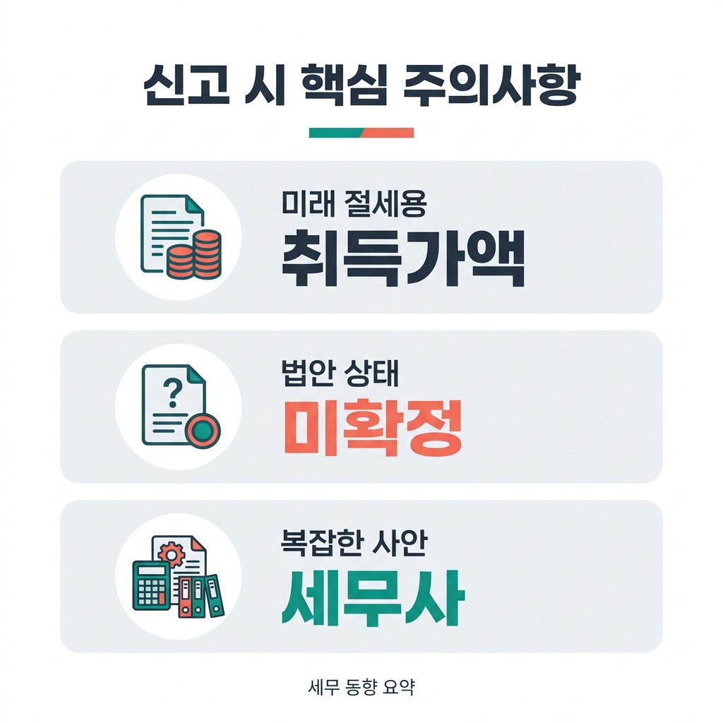 상속세 신고 면제 신고 시 핵심 주의사항