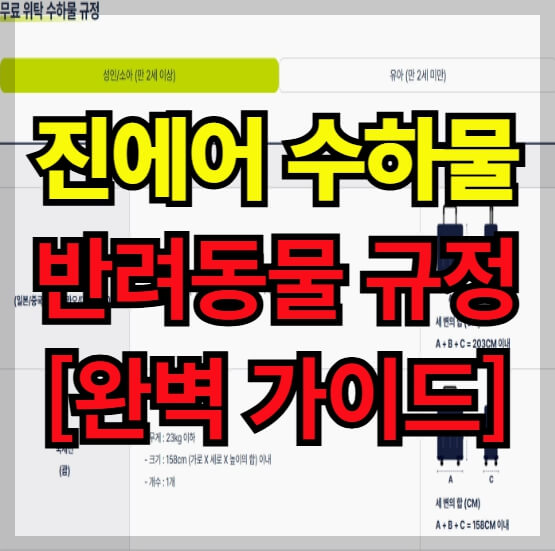 진에어 수하물, 반려동물 규정[완벽 가이드]