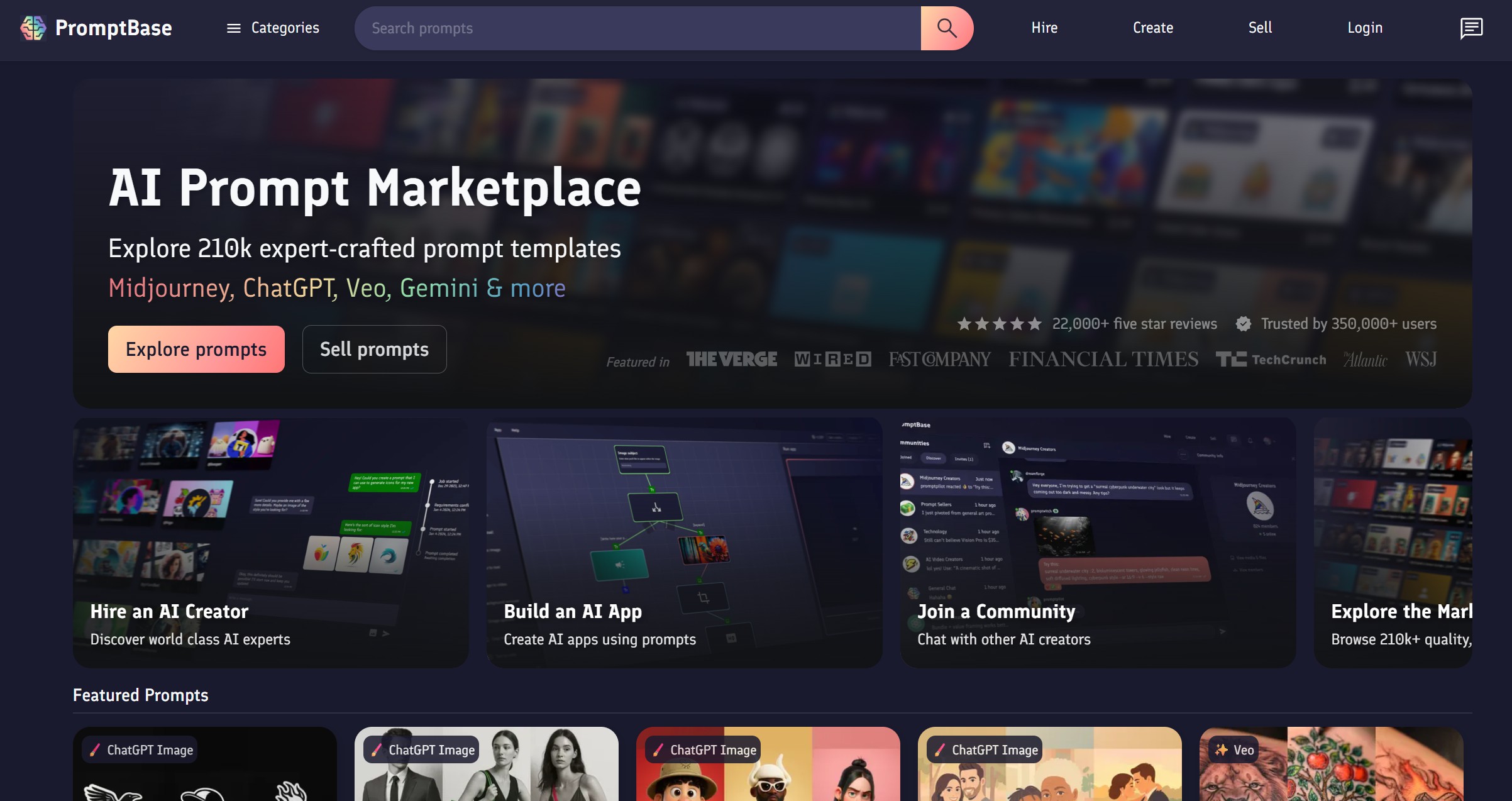 AI Prompt Generator &amp; Site 1: PromptBase