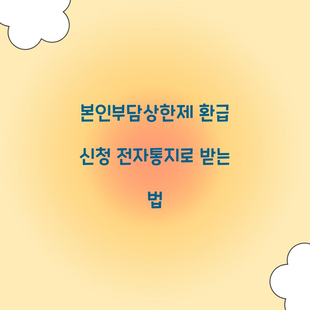 본인부담상한제 환급 신청 전자통지로 받는 법