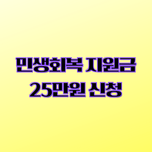 민생회복 지원금 25만원 신청