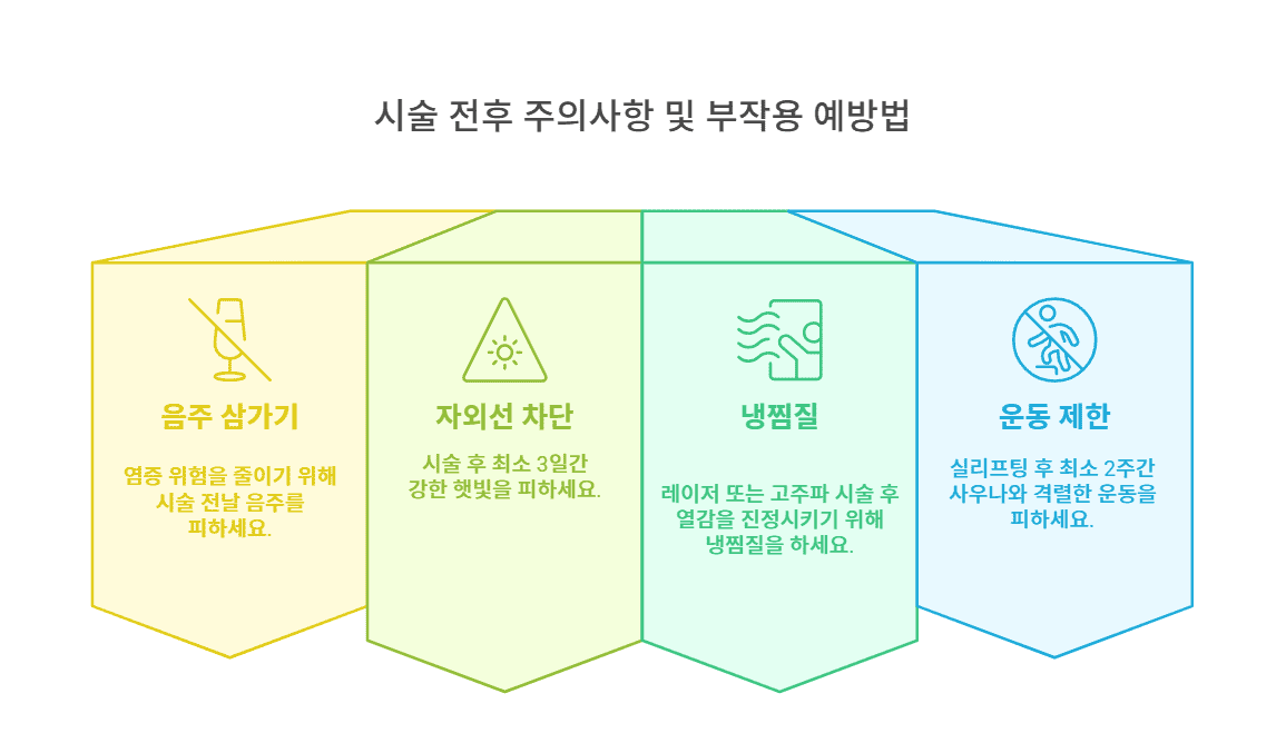 피부 탄력 시술 전후 주의사항 및 부작용 예방법