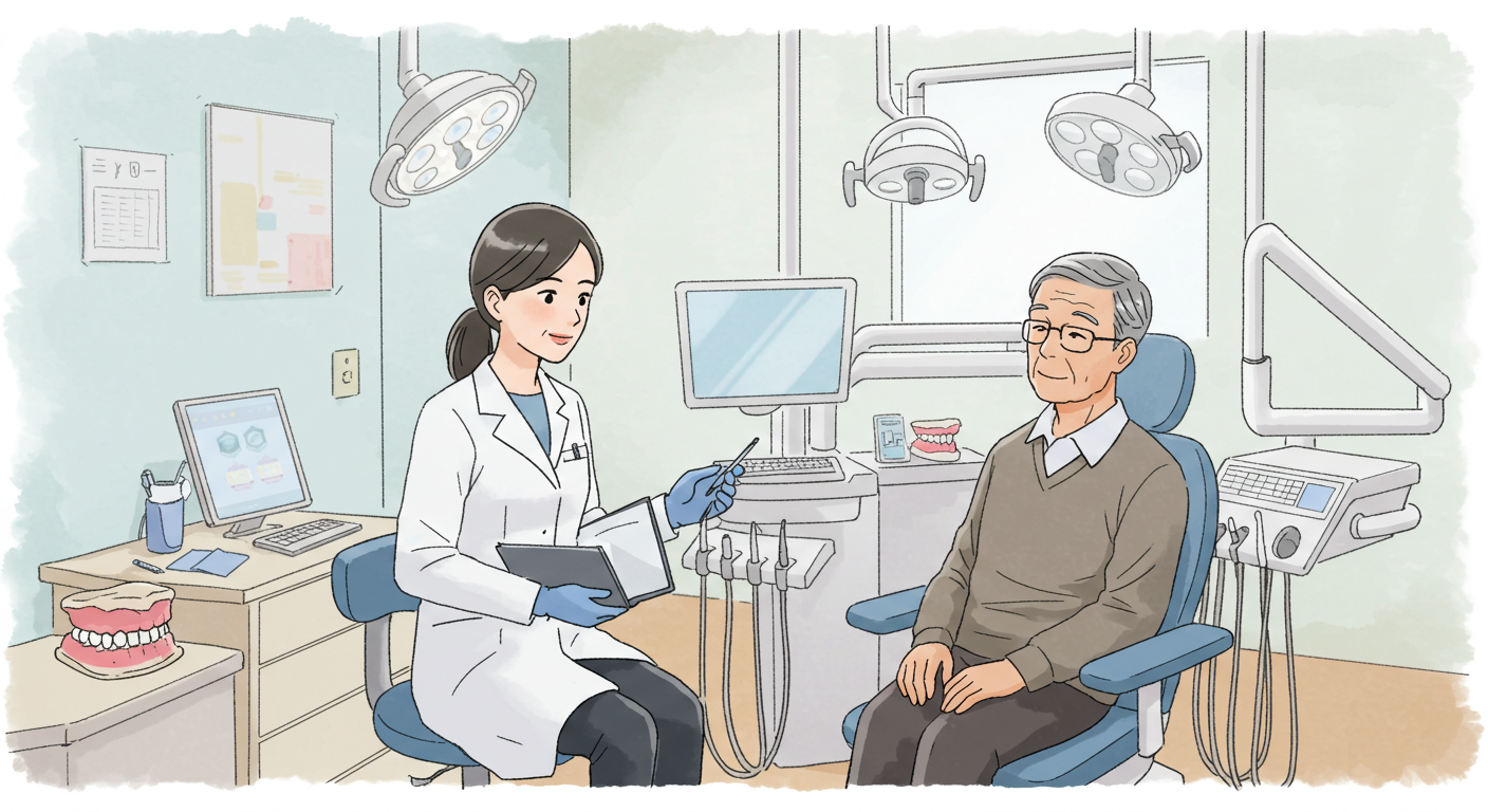치과에서 치료하는 어르신