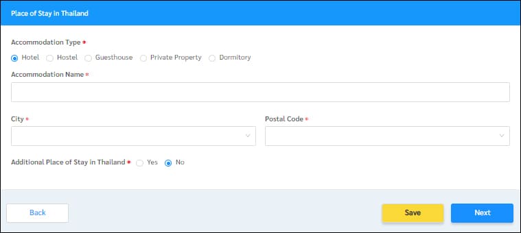 태국 내 거주지 정보