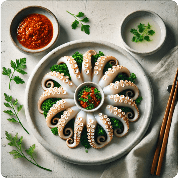 봄 제철 쭈꾸미 숙회 미나리 궁합1