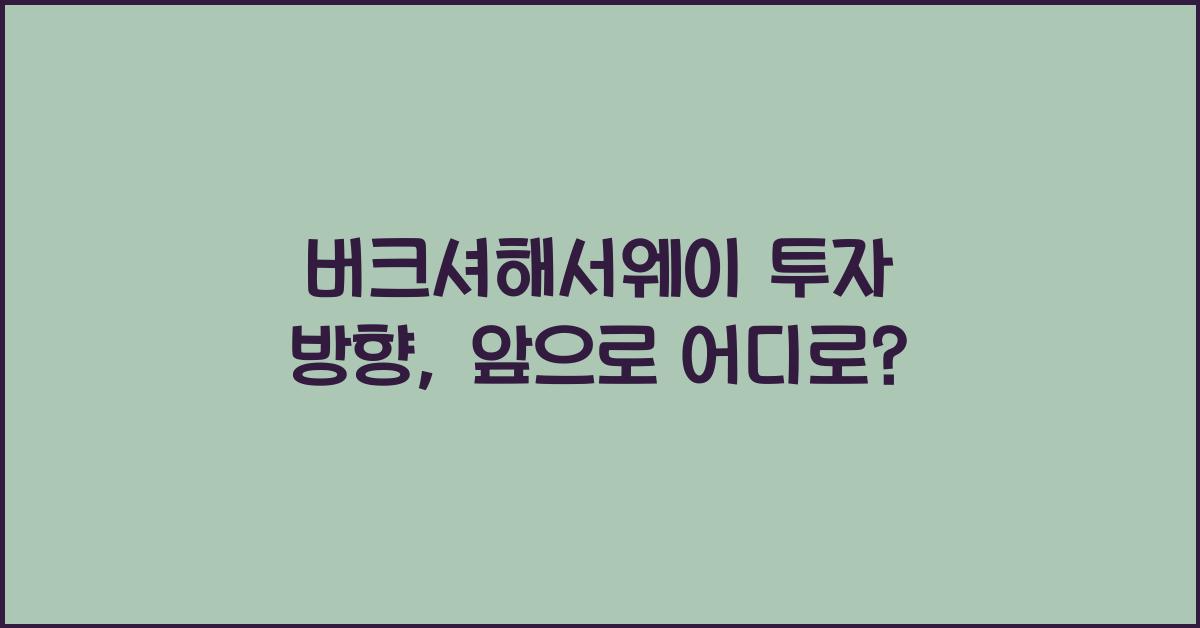버크셔해서웨이 투자 방향