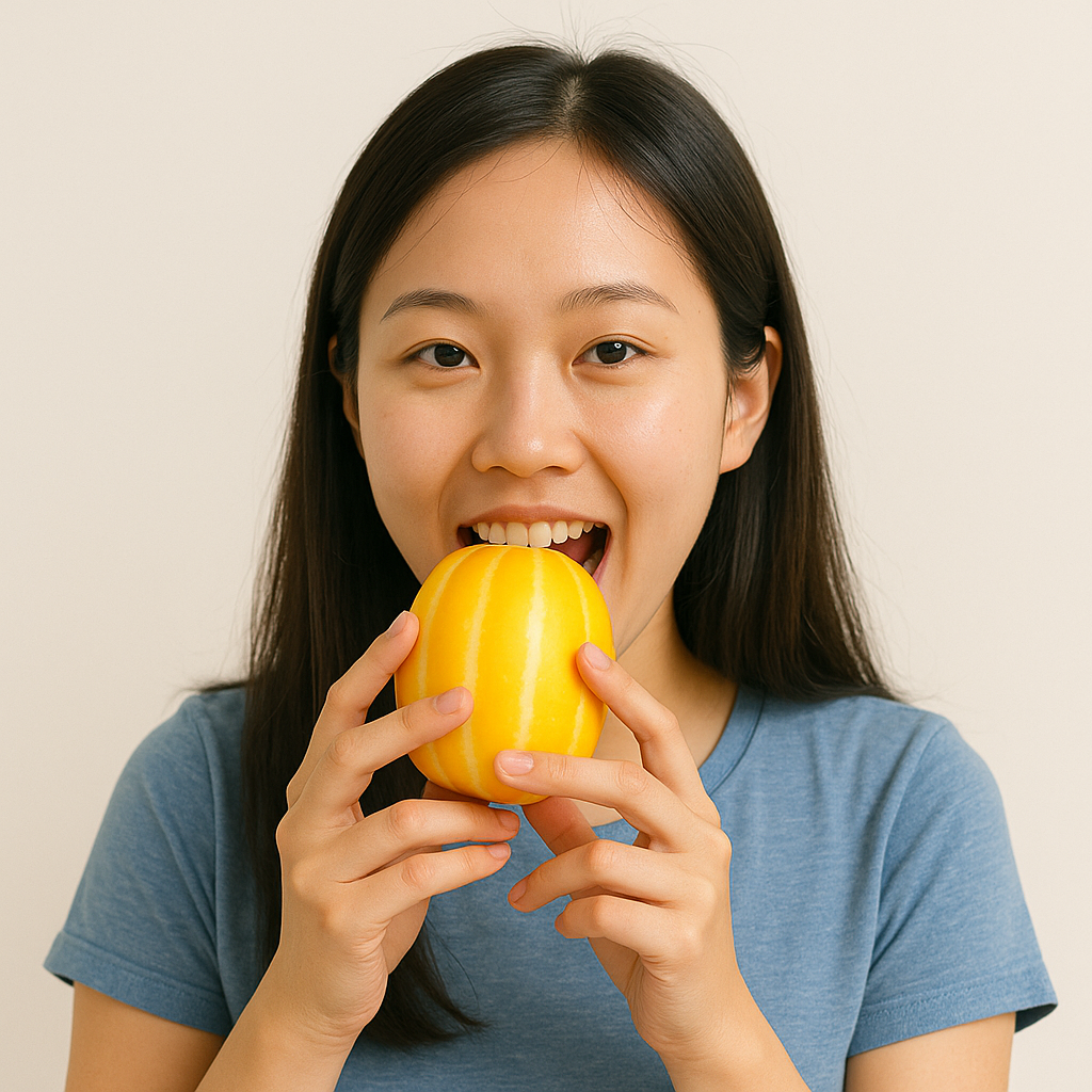 참외껍질-먹는-사람-사진