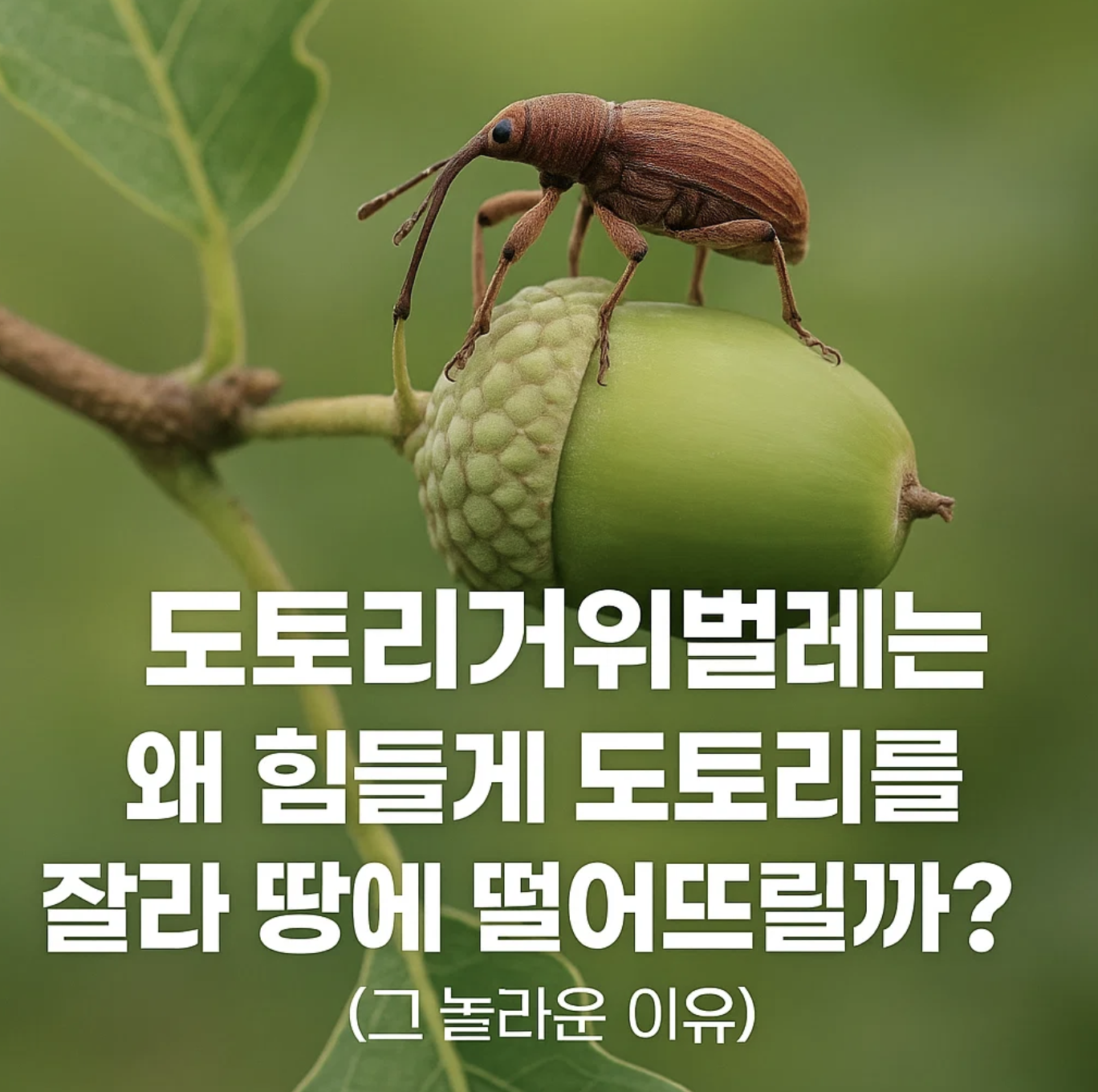 도토리거위벌레는 왜 힘들게 도토리를 잘라 땅에 떨어뜨릴까? (그 놀라운 이유)
