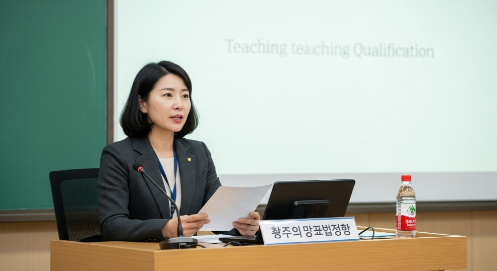 교직이수 설명 중인 장면