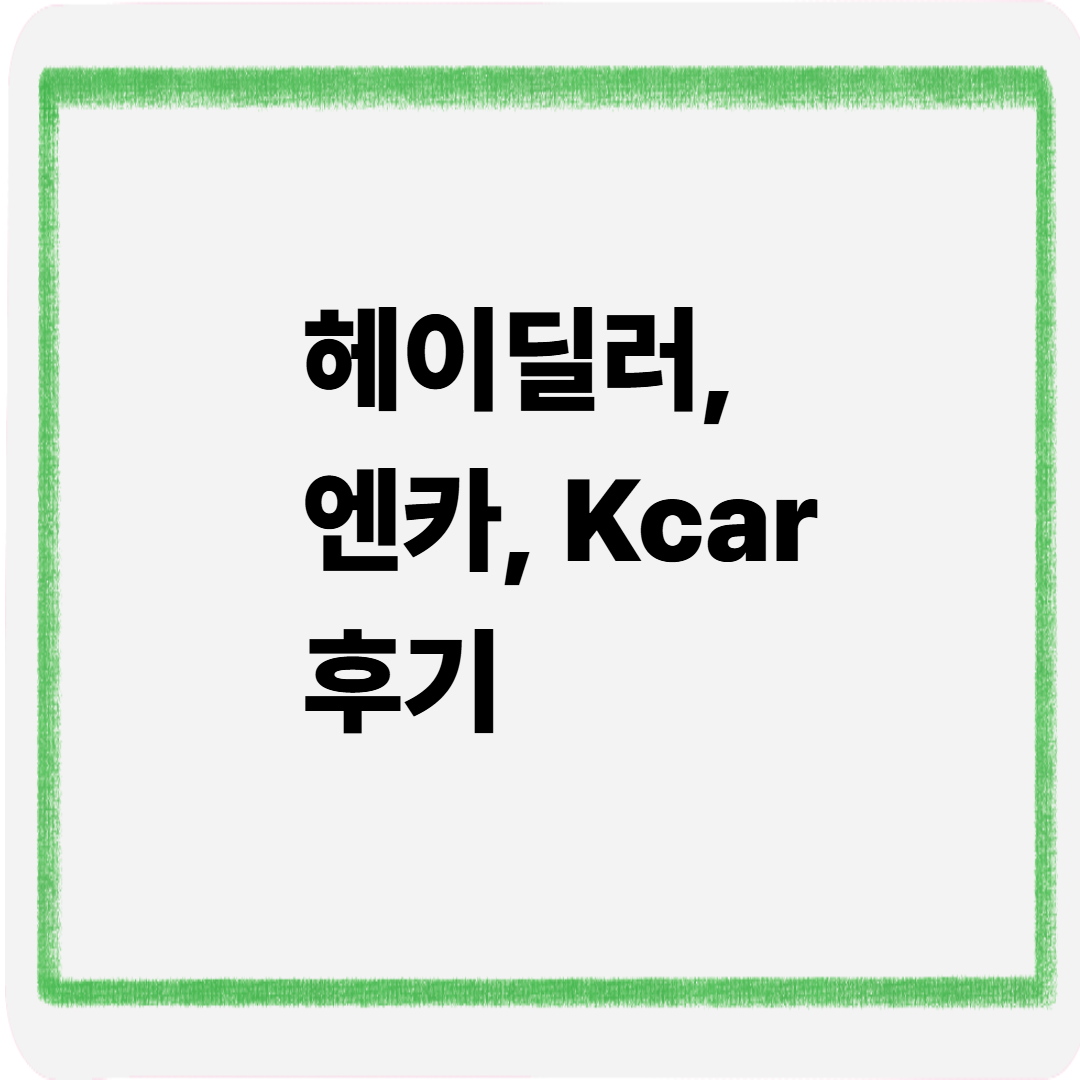 헤이딜러 엔카 Kcar 후기