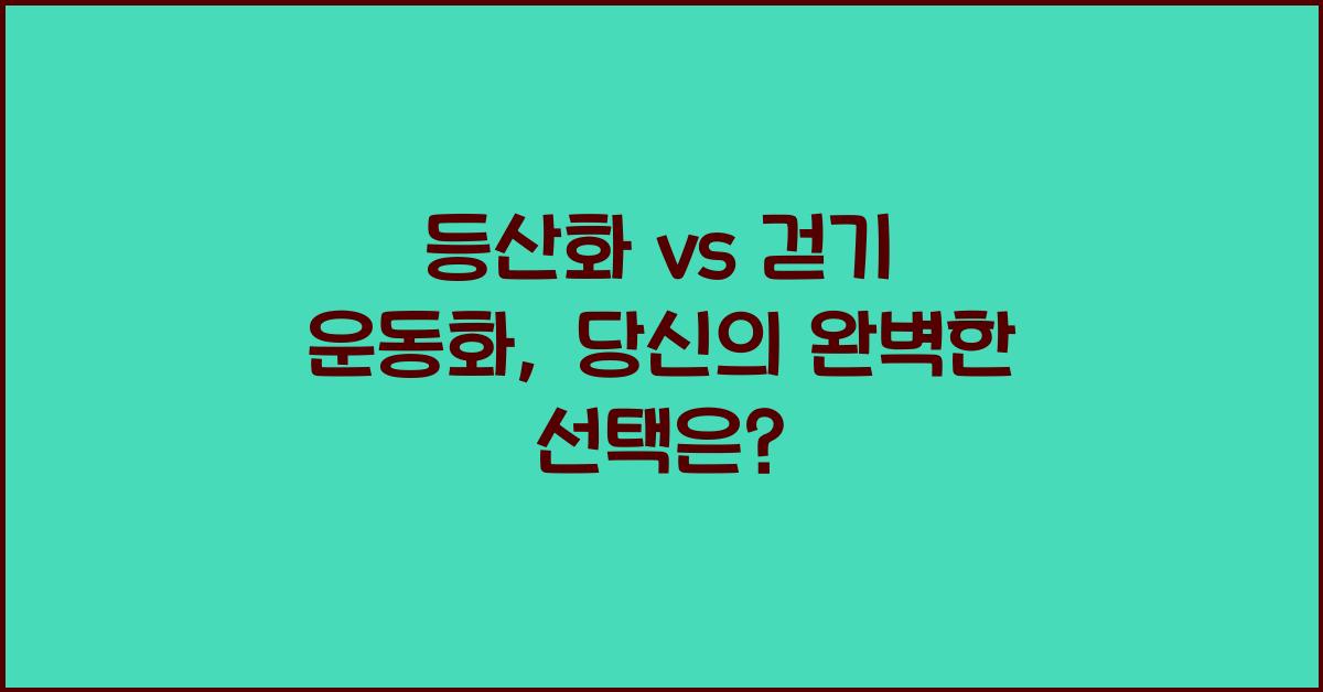 등산화 vs 걷기 운동화