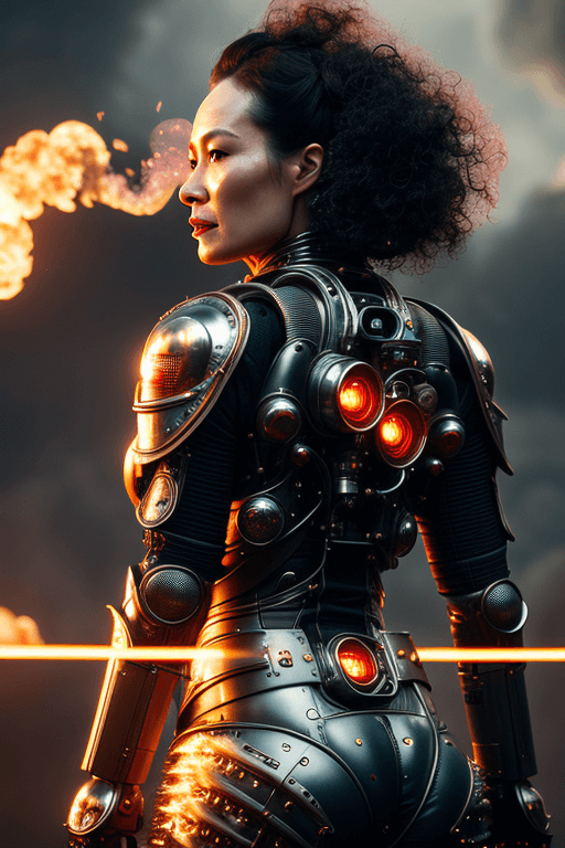 Playground AI로 생성한 그림(3) - 중년 여성 로봇