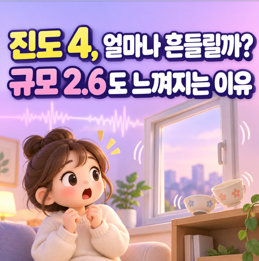 지진 진도 4 어느 정도일까?｜창문&middot;그릇 흔들리면 위험한가, 규모 2.6 체감 이유